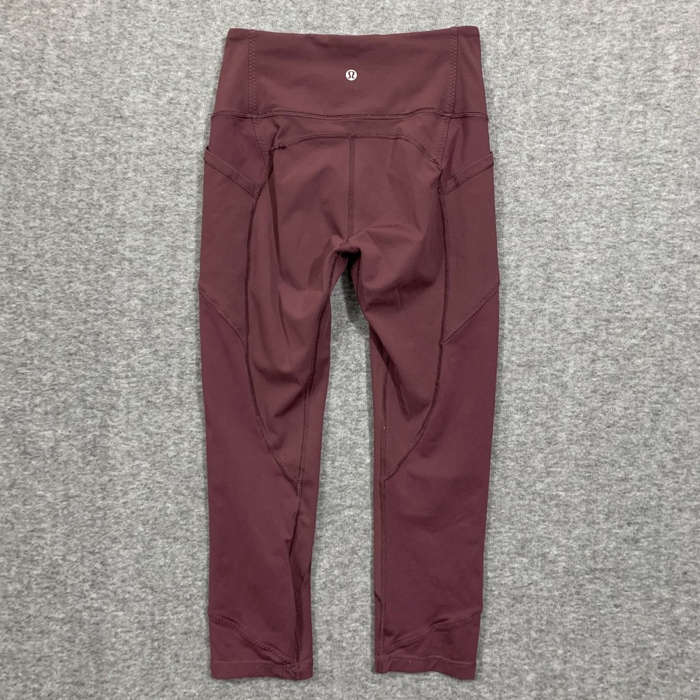 Lululmeon All The Right Places Crop Leggings Size 6 Redwood Rose 21" Inseam - Picture 11 of 16